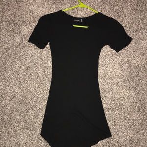 Fitted, black cocktail dress